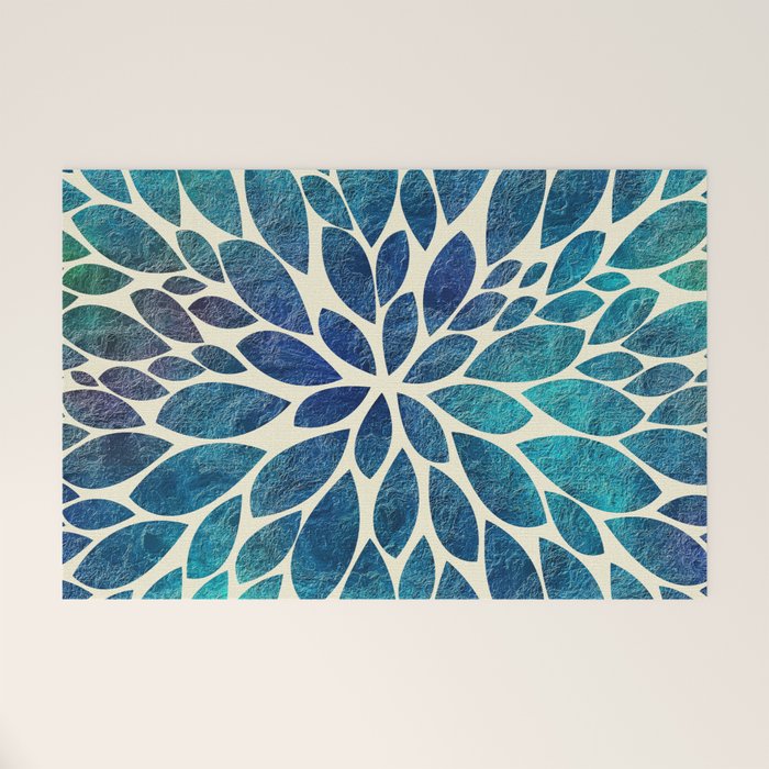 Petal Burst - Turquoise Welcome Mat Gallery Image 1