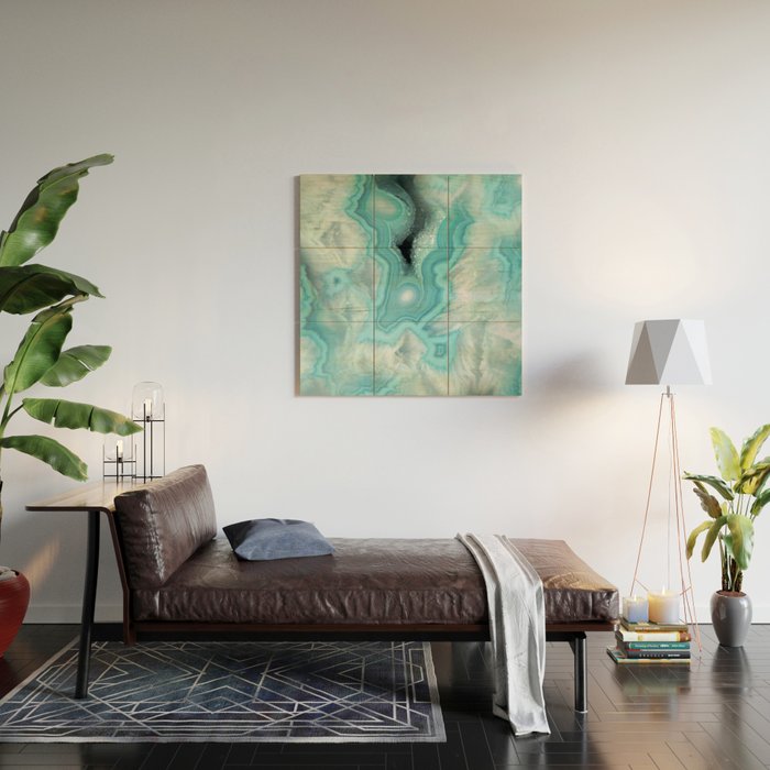 Aqua Sea Stone Wood Wall Art Gallery Image 2