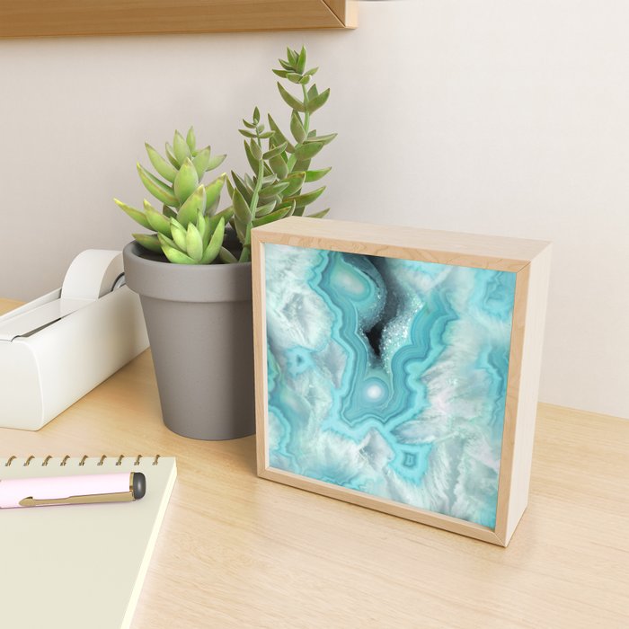 Aqua Sea Stone Mini Art Print Gallery Image 2
