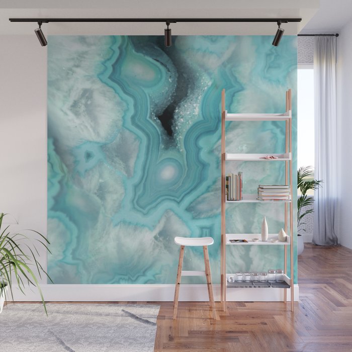 Aqua Sea Stone Wall Mural Gallery Image 1