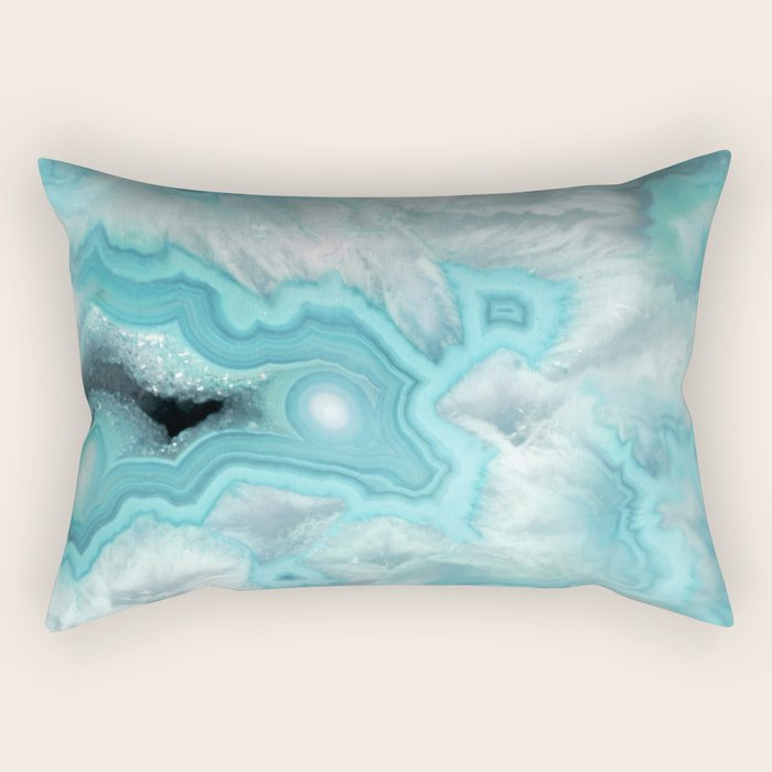 Aqua Sea Stone Rectangular Pillow Gallery Image 2
