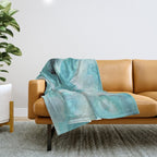 Aqua Sea Stone Throw Blanket Gallery Image 1