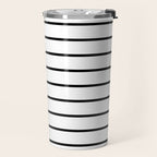 Minimalist Line Stripes Black And White Stripe Nautical Lines Drawing Travel Mug Gallery Image 2