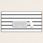 Minimalist Line Stripes Black And White Stripe Nautical Lines Drawing Desk Mat Gallery Image 1