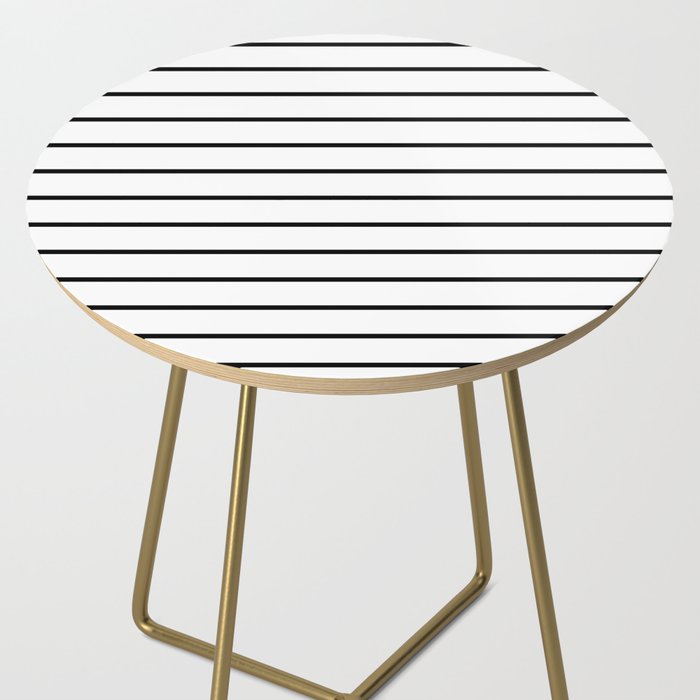 Minimalist Line Stripes Black And White Stripe Nautical Lines Drawing Side Table Gallery Image 2