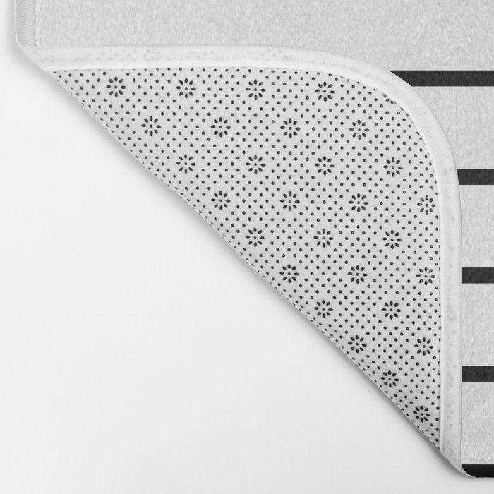 Minimalist Line Stripes Black And White Stripe Nautical Lines Drawing Bath Mat Gallery Image 2