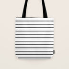 Minimalist Line Stripes Black And White Stripe Nautical Lines Drawing Tote Bag Gallery Image 1