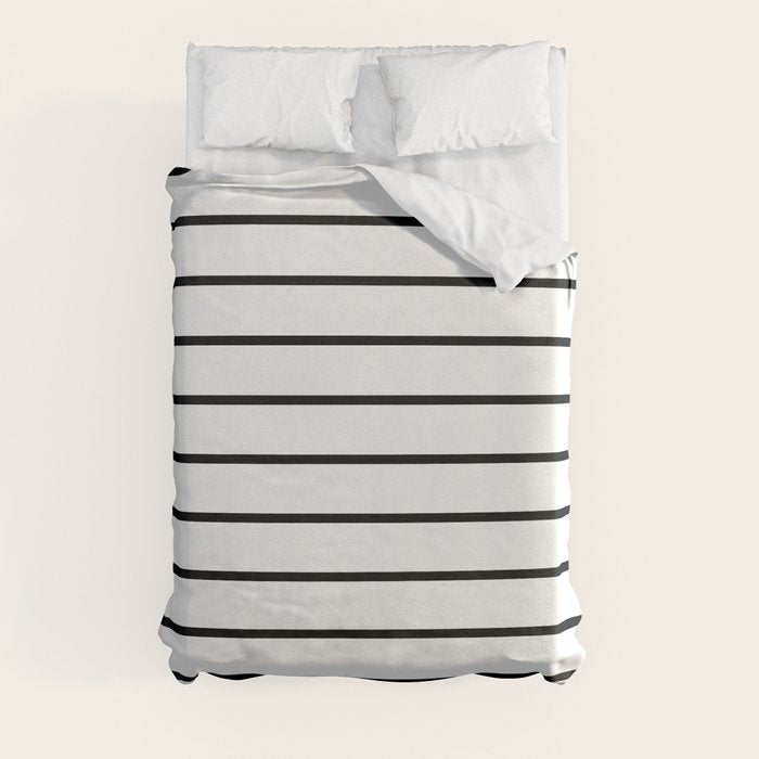Minimalist Line Stripes Black And White Stripe Nautical Lines Drawing Duvet Cover Gallery Image 3