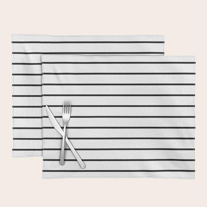 Minimalist Line Stripes Black And White Stripe Nautical Lines Drawing Placemat Gallery Image 1