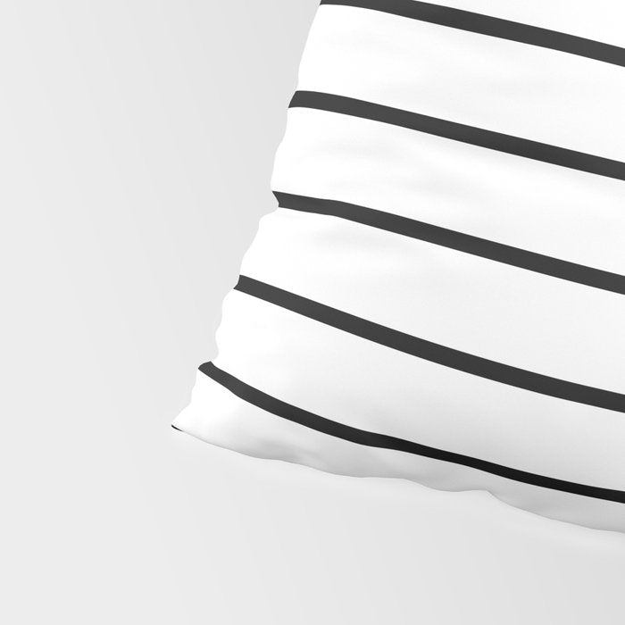 Minimalist Line Stripes Black And White Stripe Nautical Lines Drawing Pillow Sham Gallery Image 4