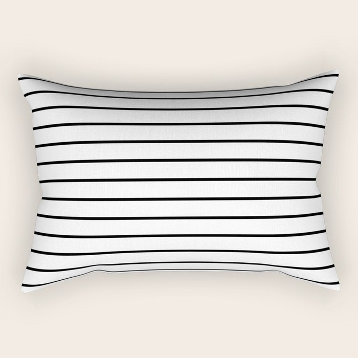 Minimalist Line Stripes Black And White Stripe Nautical Lines Drawing Rectangular Pillow Gallery Image 2