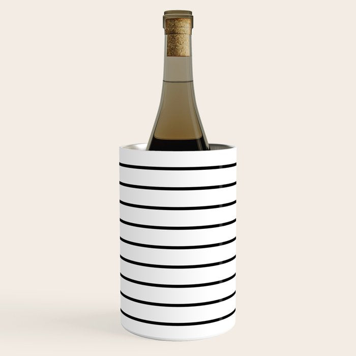 Minimalist Line Stripes Black And White Stripe Nautical Lines Drawing Wine Chiller Gallery Image 3