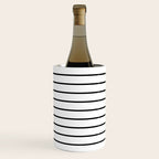 Minimalist Line Stripes Black And White Stripe Nautical Lines Drawing Wine Chiller Gallery Image 3