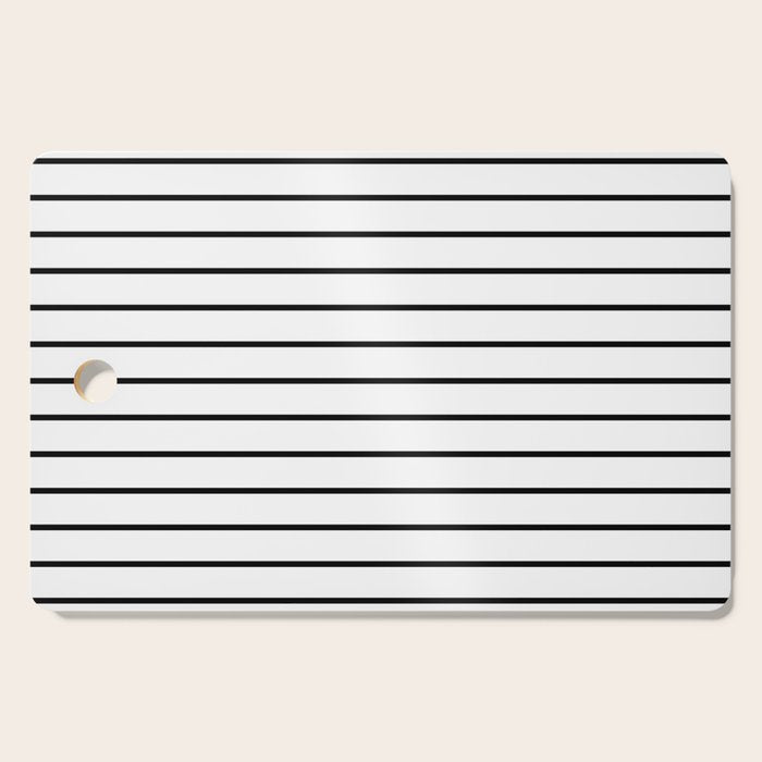 Minimalist Line Stripes Black And White Stripe Nautical Lines Drawing Cutting Board Gallery Image 1
