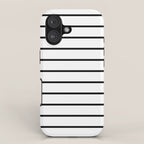 Minimalist Line Stripes Black And White Stripe Nautical Lines Drawing iPhone Case Gallery Image 1