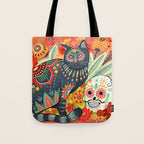 Dia De Los Muertos Cat Tote Bag Gallery Image 1