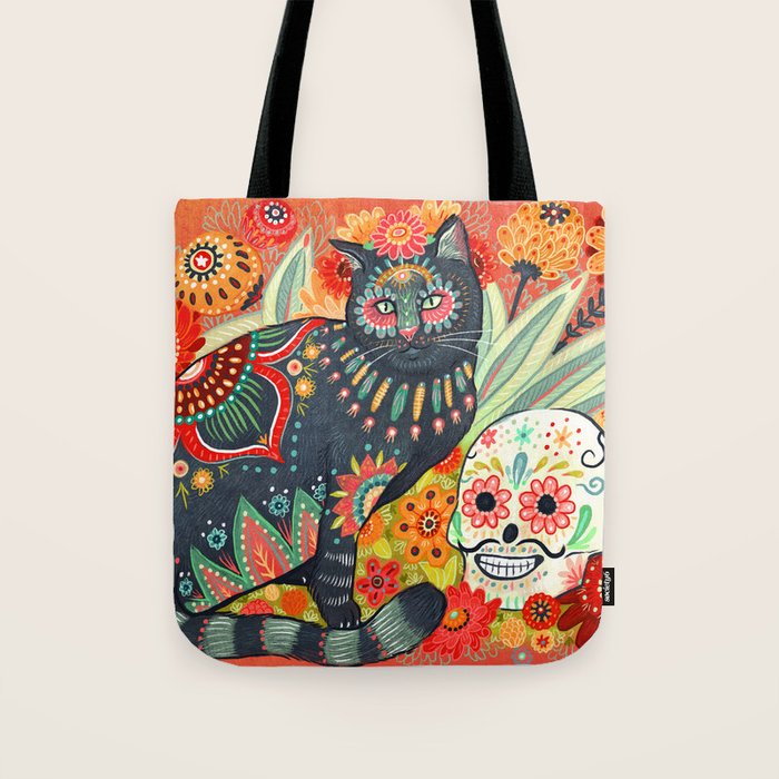 Dia De Los Muertos Cat Tote Bag Gallery Image 1