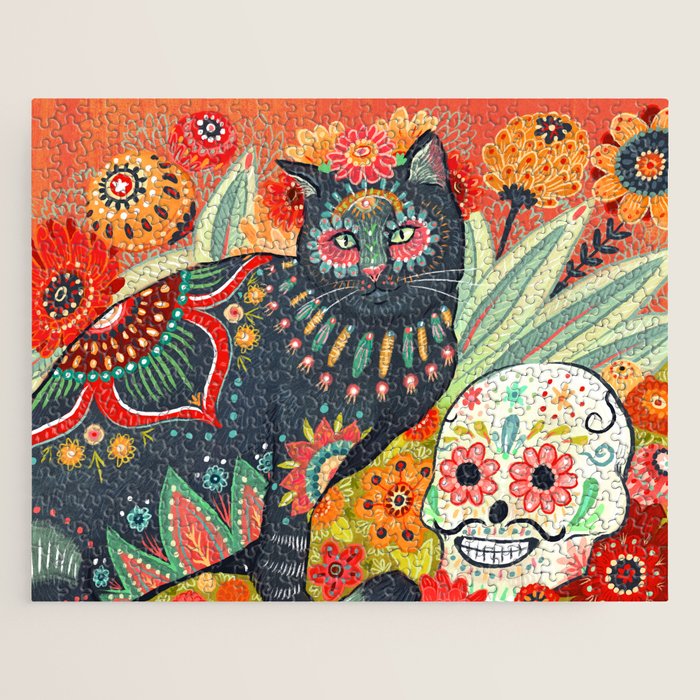 Dia De Los Muertos Cat Jigsaw Puzzle Gallery Image 1