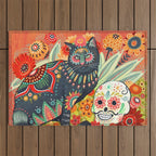 Dia De Los Muertos Cat Outdoor Rug Gallery Image 1