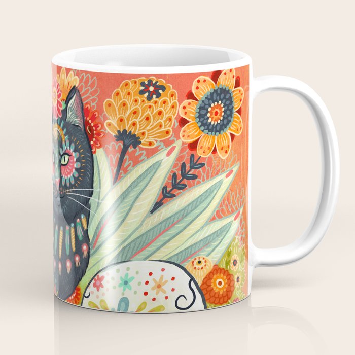 Dia De Los Muertos Cat Coffee Mug Gallery Image 1