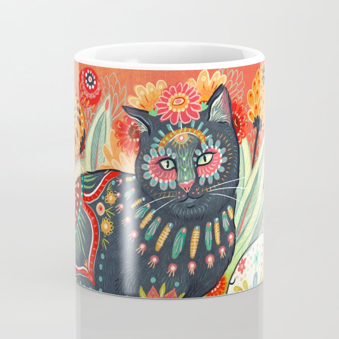 Dia De Los Muertos Cat Coffee Mug Gallery Image 4