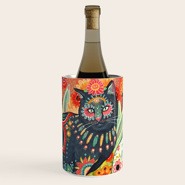 Dia De Los Muertos Cat Wine Chiller Gallery Image 1