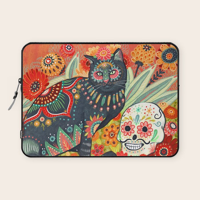 Dia De Los Muertos Cat Laptop Sleeve Gallery Image 1