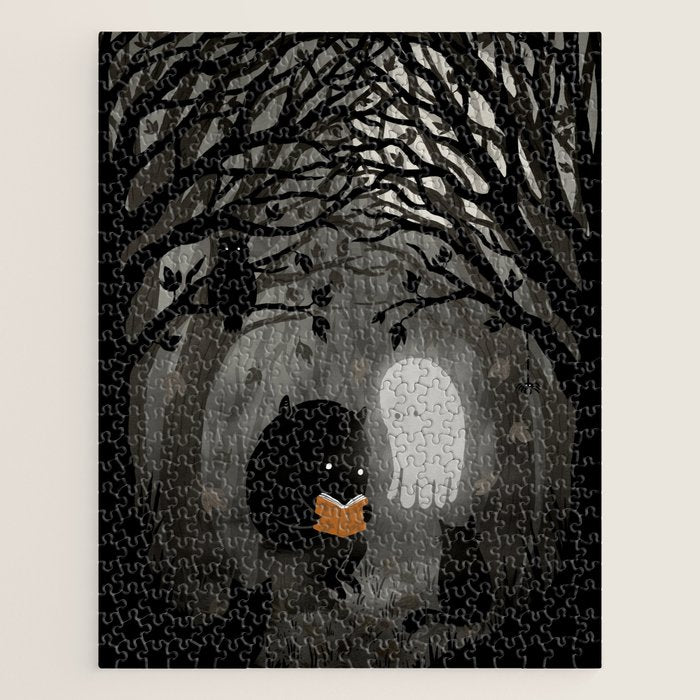 A Quiet Spooky Spot (Book Reading Monster) Jigsaw Puzzle Gallery Image 1
