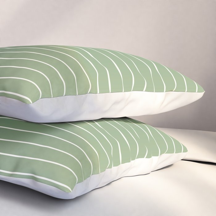 Ombre Arch XIV Green Gradient Modern Geometric Lines Pillow Sham Gallery Image 3