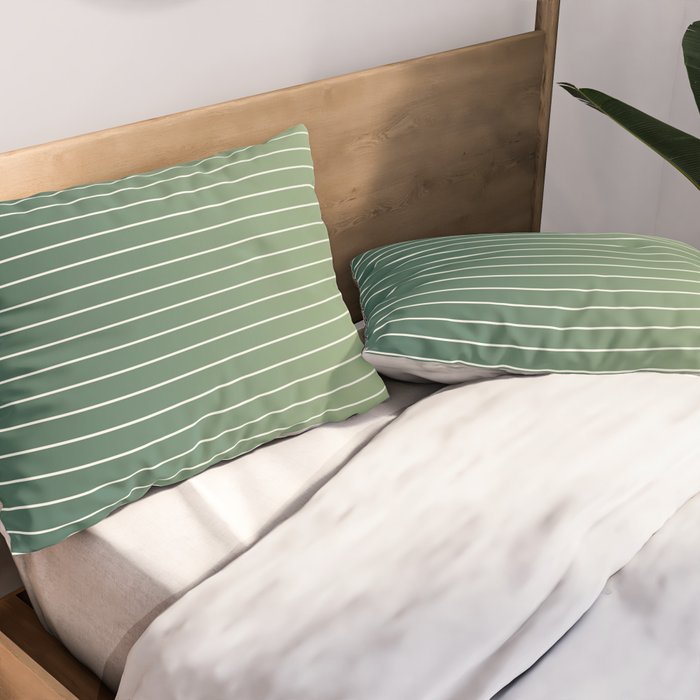 Ombre Arch XIV Green Gradient Modern Geometric Lines Pillow Sham Gallery Image 2