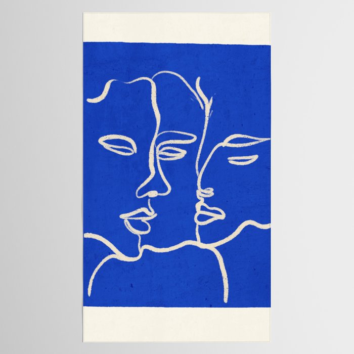Minimal Abstract Art Three Faces 2 Tablecloth Gallery Image 2