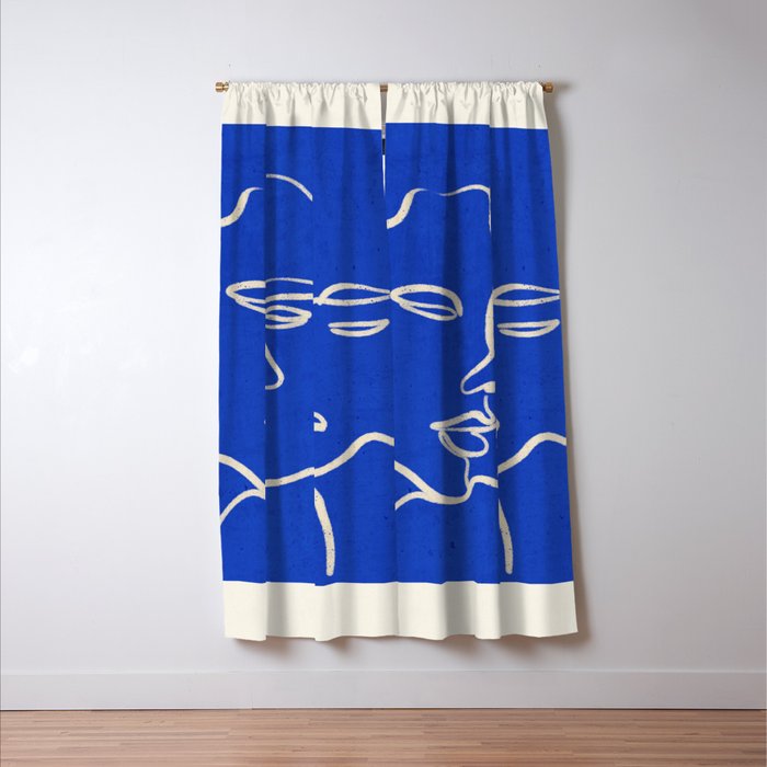 Minimal Abstract Art Three Faces 2 Window Curtain Gallery Image 3