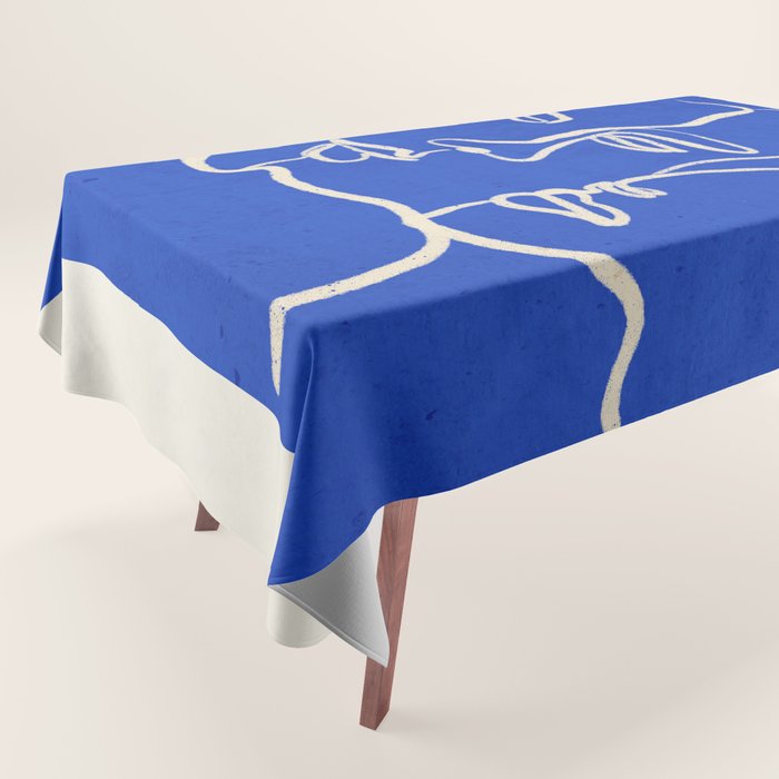 Minimal Abstract Art Three Faces 2 Tablecloth Gallery Image 1