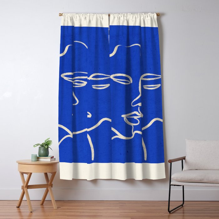 Minimal Abstract Art Three Faces 2 Window Curtain Gallery Image 5