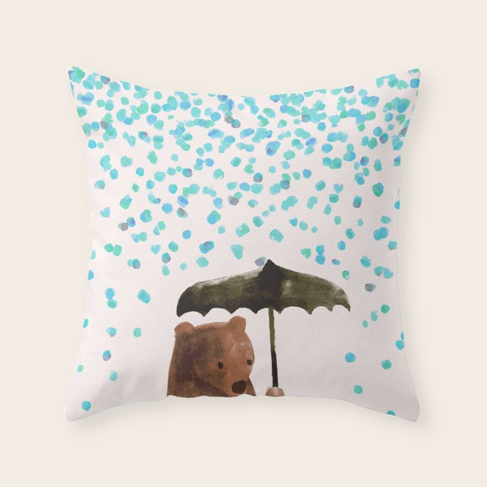 Rain rain go away Throw Pillow Gallery Image 1