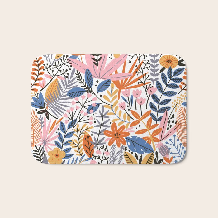 Colorful Jungle Garden Bath Mat Gallery Image 1