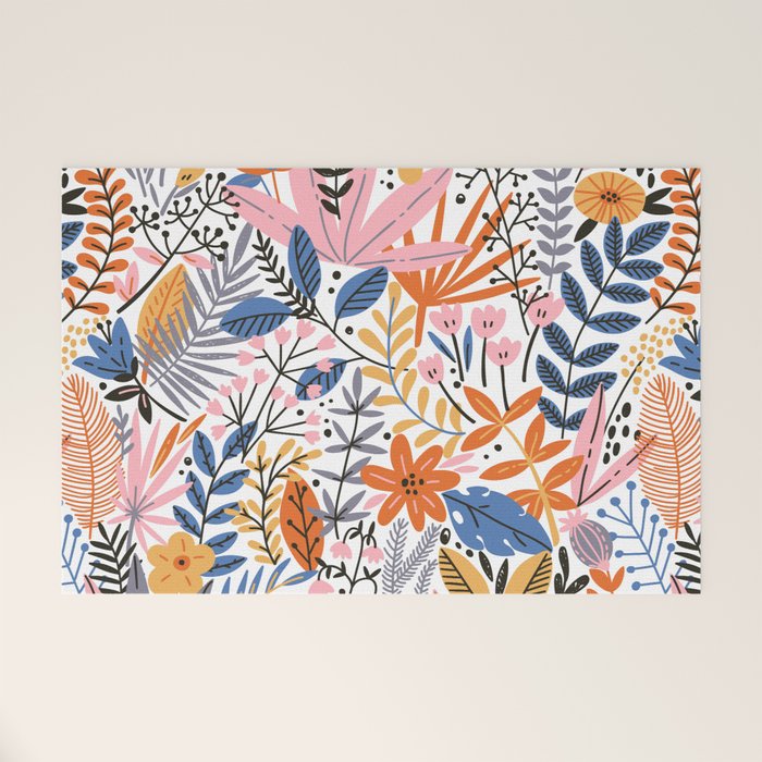 Colorful Jungle Garden Welcome Mat Gallery Image 1