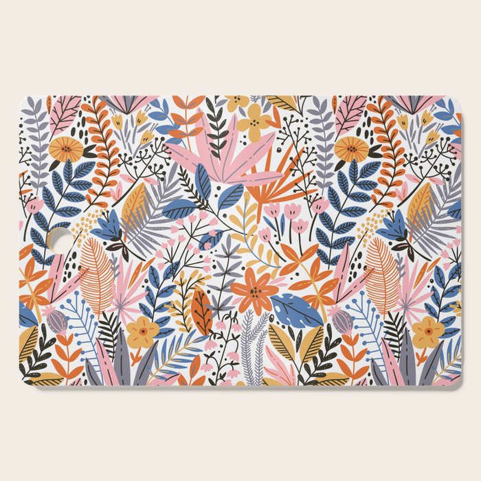 Colorful Jungle Garden Cutting Board Gallery Image 1