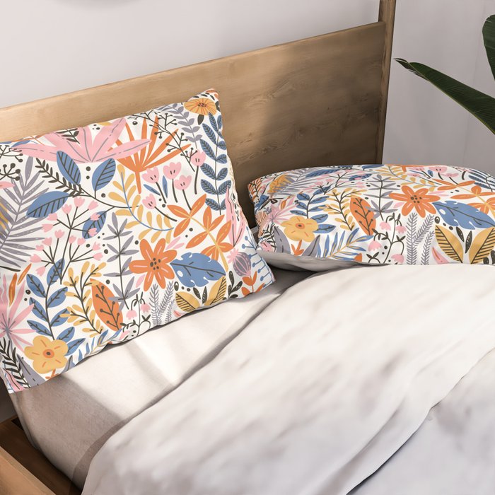 Colorful Jungle Garden Pillow Sham Gallery Image 2