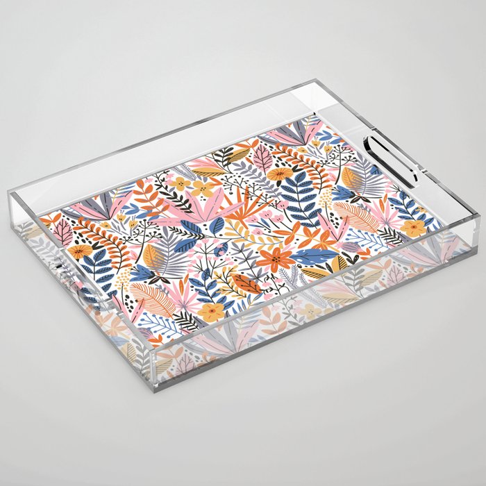 Colorful Jungle Garden Acrylic Tray Gallery Image 1