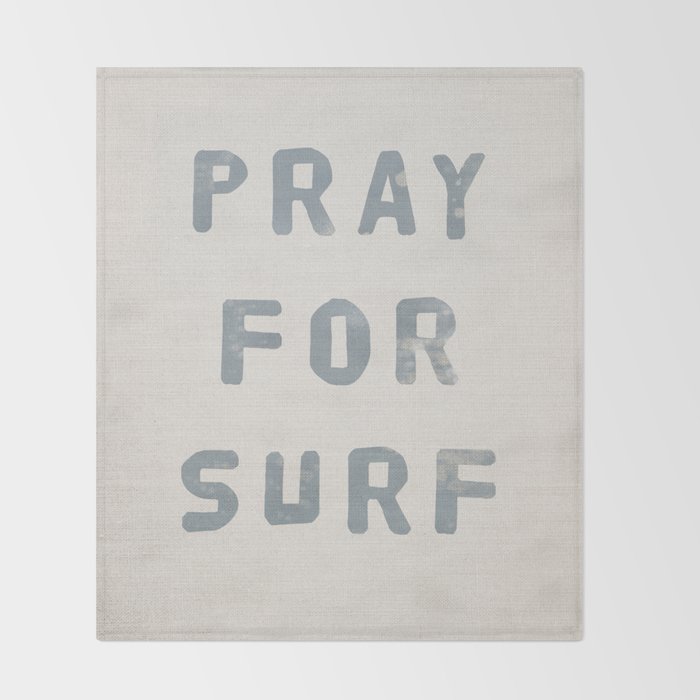 Pray For Surf (Linen) Throw Blanket Gallery Image 2