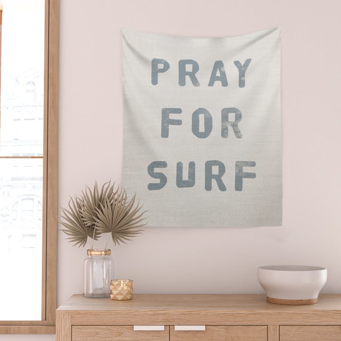 Pray For Surf (Linen) Wall Tapestry Gallery Image 2
