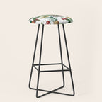 Tropical Vintage Floral and Fauna Stool Gallery Image 1