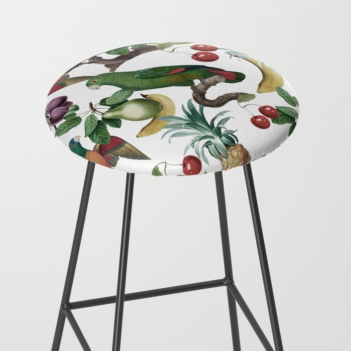 Tropical Vintage Floral and Fauna Stool Gallery Image 2
