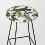Tropical Vintage Floral and Fauna Stool Gallery Image 2