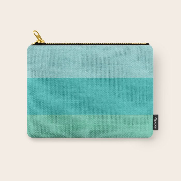 three stripes - teal Carry All Pouch Gallery Image 1
