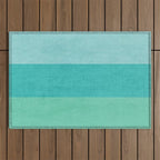 three stripes - teal Outdoor Rug Gallery Image 1