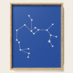 Sagittarius Zodiac Star Constellation Line Art Vibrant Blue Serving Tray Gallery Image 1