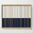 Spotted Stripes, Navy, Ivory and Light Terracotta Serving Tray Gallery Image 1