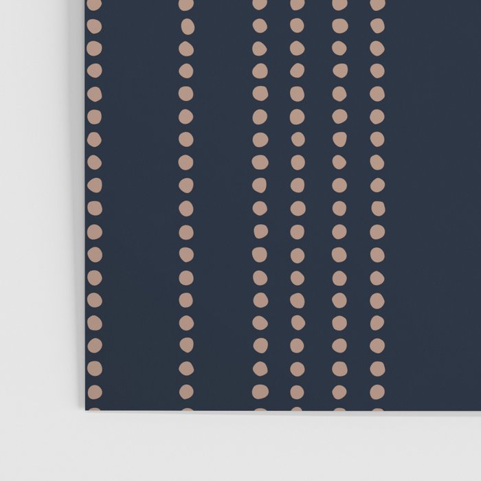 Spotted Stripes, Navy, Ivory and Light Terracotta Poster Gallery Image 3